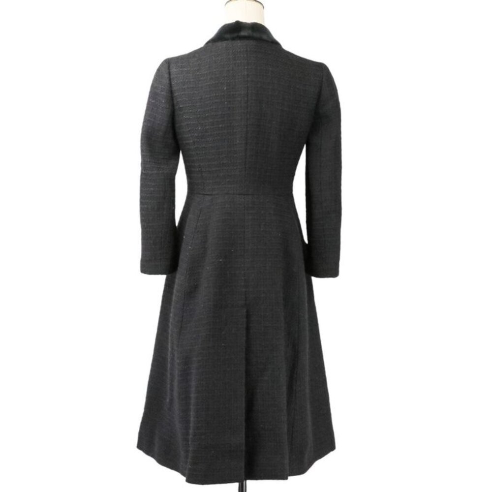 Chanel Tweed Coat with Scarf 36 Black - Picture 5 of 16